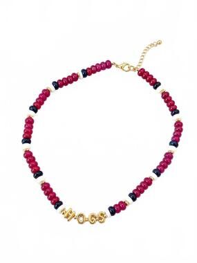 NEW GEMELLI hogs beaded necklace in velvet